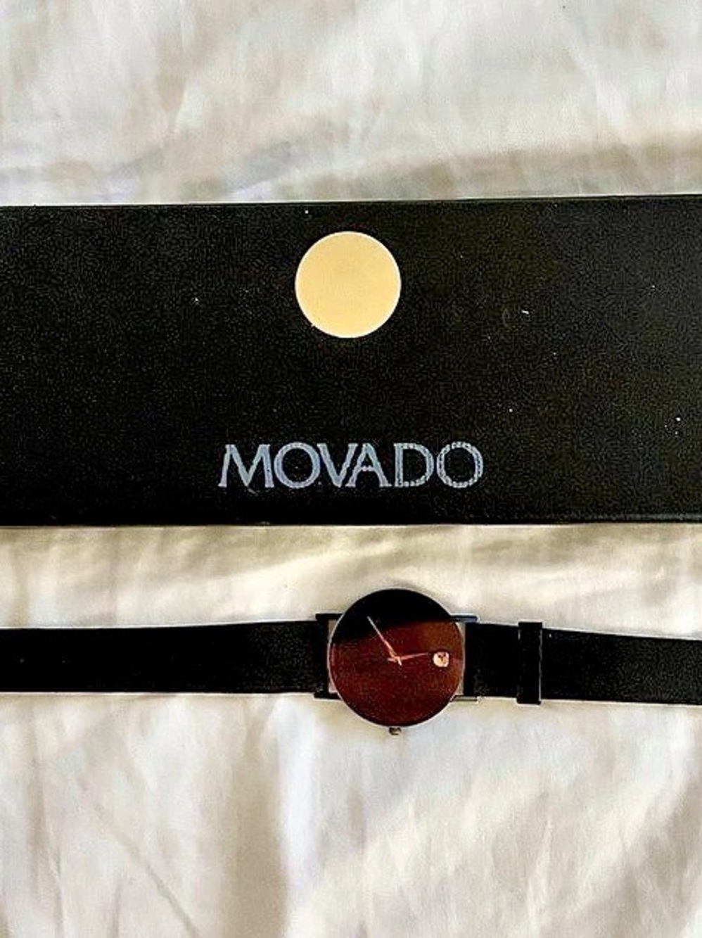 Movado Museum Classic Ultra Thin Watch Black & Gold